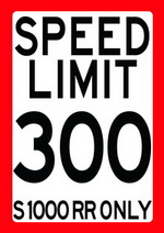 SPEED LIMIT 300 - S 1000 RR ONLY speed limit sign